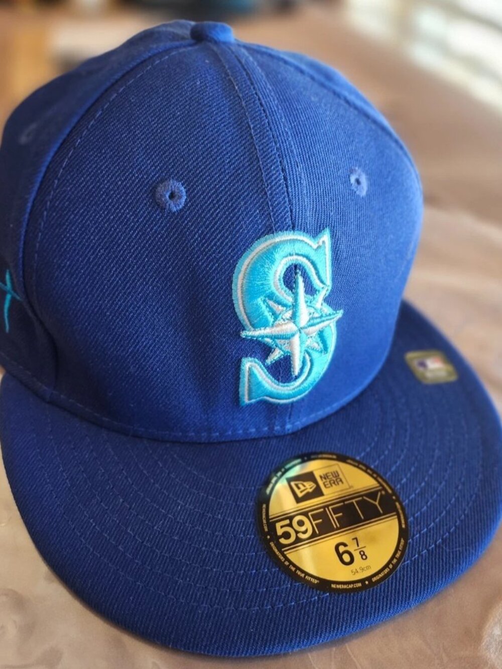 New Era 59Fifty Men/Women Hat Seattle Mariners Navy Blue Low Profile Cap 6 7/8